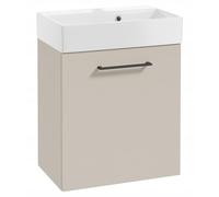 DomoDomo - Meuble de lavabo suspendu de 60 cm de large - En cachemire mat - Meuble de salle de bain avec lavabo - Fermeture amortie - Design moderne