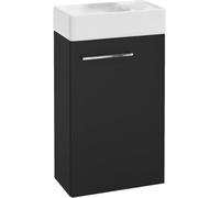 Domodomo meuble de salle de bain avec lavabo, table lavabo 40 x 60 x 21,3 cm, ensemble céramique avec lavabo, meuble mural pour petite salle de bain (noir)