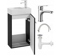 DomoDomo Meuble de salle de bain avec mitigeur et siphon 40 cm pour un montage mural facile