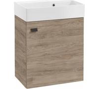 DomoDomo Meuble de salle de bain avec vasque 60x50cm Rockford chêne noir poignée Elara
