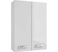 DomoDomo - Meuble de salle de bain suspendu Mila, 71 x 50 x 22 cm, blanc brillant, meuble élégant et moderne avec étagère réglable pour salle de bain