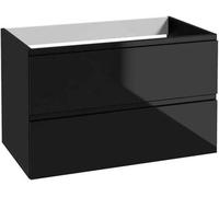 DomoDomo meuble sous-lavabo suspendu avec tiroirs noir 80 x 50 x 46 cm, meuble sous-lavabo, meuble sous-lavabo de salle de bain armoire murale