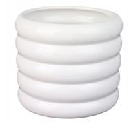 DomoDomo Pot de fleurs, en céramique, 13 cm, blanc brillant, cylindrique décoratif pour l'intérieur, céramique de qualité supérieure, design élégant