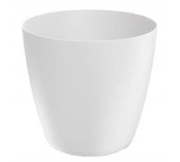DomoDomo Pot de Fleurs et Cache-Pot - Blanc Mat - 19,8 x 18,2 cm - Pot de Fleurs Lisse en Plastique Mat