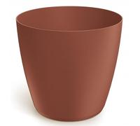 DomoDomo Pot de fleurs et cache-pot en terre cuite mat - 23,8 x 21,5 cm - Pot de fleurs lisse en plastique mat