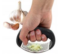 DomoDomo - Presse-ail en acier inoxydable - Outil de cuisine multifonction avec décapsuleur, design ergonomique, passe au lave-vaisselle