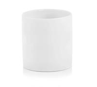 DomoDomo Support de pot de fleurs en céramique blanc rond 13,5 cm, vernis lisse, support décoratif pour plantes, fabriqué en Pologne
