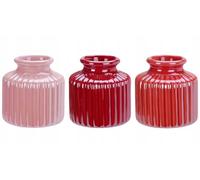 DomoDomo Vase en porcelaine 8 x 8 cm - Petit vase décoratif en rose, rouge, orange - 1 pièce - Couleur aléatoire - Décoration d'intérieur élégante pour la maison et le bureau - Idéal pour les petites