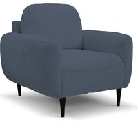 DomoHome BOHO Fauteuil moderne, élégant, rembourré, avec pieds en bois, dossier et accoudoirs, pour le salon et le bureau, taille : 90x91x102 cm, couleur : BLEU DOUX