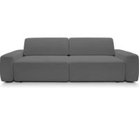 DomoHome Canapé 4 places, Autoportant, Tiroir de lit, Rembourrage en mousse PUR, Remplissage en silicone, Tissu Raven, Fonction sommeil : 120x200cm, Taille : 257x82x105cm, Gris