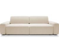 DomoHome Canapé 4 places, Autoportant, Tiroir de lit, Rembourrage en mousse PUR, Remplissage en silicone, Tissu Raven, Fonction sommeil : 120x200cm, Taille : 257x82x105cm, Sable