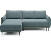 DomoHome CANAPE BONO Canapé élégant avec fonction sommeil, Design moderne, Pieds en bois robustes, Accoudoirs élégants, Assise profonde 226x164x88cm, Côté gauche Bleu clair