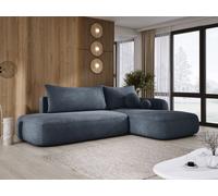 DomoHome Canapé d'angle BABU avec fonction lit - Canapé convertible moderne pour le salon en tissu CLOUD Taille : 300x105x60cm, Côté droit Couleur : Graphite