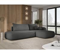 DomoHome Canapé d'angle BABU avec fonction lit - Canapé convertible moderne pour le salon en tissu NOW OR NEVER Taille : 300x105x60cm, Côté droit Couleur : NOIR