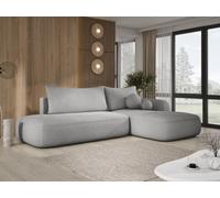 DomoHome Canapé d'angle BABU avec fonction lit - Canapé convertible moderne pour le salon en tissu NOW OR NEVER Taille : 300x105x60cm, Côté droit Couleur : GRAFIT