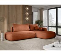 DomoHome Canapé d'angle BABU avec fonction lit - Canapé convertible moderne pour le salon en tissu NOW OR NEVER taille : 300x105x60cm, côté droit couleur : VERT