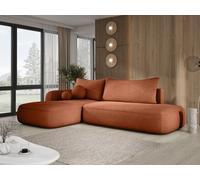DomoHome Canapé d'angle BABU avec fonction lit - Canapé convertible moderne pour le salon, fonctionnel en tissu NOW OR NEVER Taille : 300x105x60cm, Côté gauche Couleur : VERT