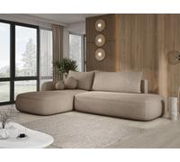 DomoHome Canapé d'angle BABU avec fonction lit - Canapé convertible moderne pour le salon, fonctionnel en tissu NOW OR NEVER Taille : 300x105x60cm, Côté gauche Couleur : VERT