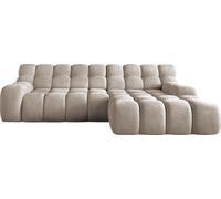 DomoHome Canapé d'angle CAMPILE avec siège coulissant électriquement - Beau et confortable, appuie-tête réglable, disposition droite, 288x119x85 cm, couleur grise