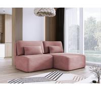 DomoHome Canapé d'angle TILIA 213x158x95cm Forme L Détaché Bleu Côté droit 150x213cm Fonction sommeil & Tiroir de lit, Confortable salon en tissu TILIA, 4 coussins de dos inclus