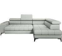 DomoHome Canapé d'angle Tollo Sand Tissu Anthologie Côté droit 302x217x105 cm, Canapé en L avec fonction sommeil, Tiroir de lit 120x85x17 cm, Réglable électriquement