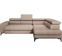 DomoHome Canapé d'angle Tollo Vert Tissu Anthologie Côté droit 302x217x105 cm, Canapé en L avec fonction sommeil, Tiroir de lit 120x85x17 cm, Réglable électriquement