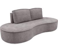 DomoHome Canapé Molly - Modèle semi-circulaire indépendant Canapé design avec deux élégants coussins de dossier amovibles Tissu Abriamo Taille : 234x101x88 cm Couleur : Soie grise