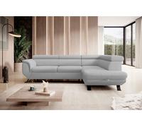 DomoHome CANAPE RAVEN L avec fonction sommeil et coffre de lit, Autoportant, Canapé rembourré avec appuie-têtes réglables, 257x198x96 cm, Côté droit, Couleur : Frêne