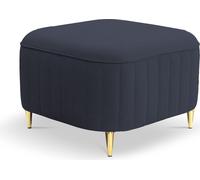 DomoHome Tabouret rembourré LAREN - Design moderne, pieds métalliques, rembourrage de haute qualité, pouf, repose-pieds, accessoire d'intérieur élégant, dimensions : 60x60x41cm, Couleur : BLEU NAVY