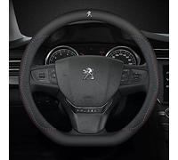 DOMOJT Couvre Volant en PU Cuir pour Peugeot 308 408 508 205 206 208 3008 2008 4008 5008 103 106 307, Microfibre PU Cuir Antidérapant Respirant Protège-Volant,A