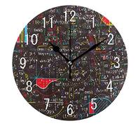 Domoko Home Decor Math Formule Education Rond Acrylique Horloge Murale Non tic-tac Horloge silencieuse Art pour Le Salon Cuisine Chambre à Coucher