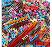 Domoni Lot de 500 g de pièces Techniques en Blocs de Construction de poutres Mixtes, poutres perforées 1x2 à 1x13, Couleur aléatoire - Compatible avec Les principales Marques