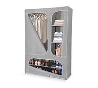 Domopak Living 3 en 1 Armoire de Rangement avec penderie, Chaussures et étagères pour Pulls et/ou Chemises, Polyuréthane, Gris, 115x45x170 cm
