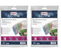 Domopak Living 918045 Étuis Pulls et Sweatshirts, Polyéthylène, 43 x 50 cm, 5 unités, Transparent (Lot de 2)