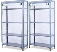 Domopak Living Housse de Protection pour étagère, avec Fermeture éclair, pour intérieur et extérieur, en polyéthylène Transparent, 95 x 40 x 185 cm (Lot de 2)