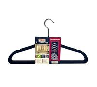 DOMOPAK - Lot de 3 cintres velours crochet bleu