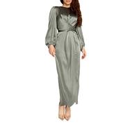 domorebest Dubaï Abaya pour Les Femmes - Robe de vêtements musulmans Bandage Satin Kaftan Robe Islamique Ramadan Eid Robes Arabes