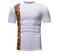 domorebest Patchwork Africain Dashiki T-Shirt Hommes été à Manches Courtes vêtements africains Streetwear Hauts décontractés