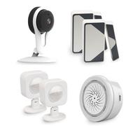 DOMOS Kit de Smarthome Security. Caméra, 2 capteurs d'ouverture, 2 capteurs de mouvement et sirène. 100% WiFi. Pas de bases supplémentaires