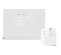 Domos Thermostat sans fil WiFi intelligent pour chaudière et chauffage | Écran LED tactile, WiFi, programmable, télécommande par application et voix, blanc