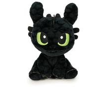Dompter les dragons en toute simplicité - Dragon de nuit noir inspiré par les dents - Doudou et peluche - Différents modèles et tailles - Peluche douce pour enfants et fans (yeux ouverts 18 cm)