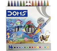 Doms Lot de 14 Marqueurs Brush Pens - Pointe Pinceau Super Doux, Couleurs Brillantes et Intenses, Marqueurs Artistiques pour Enfants et École
