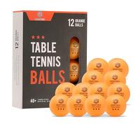 Domtek Lot de 12 balles de ping-pong orange 3 étoiles + Pro ABS balles de tennis de table idéales pour l'intérieur et l'extérieur