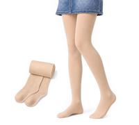 Domueay Collants pour Filles Enfants 90 Deniers Opaques Collant et Classique Extensibles, Respirant Léger Doux Unis Collants pour Performance Danse l'école Ballet, 6-8 ans, Couleur chair