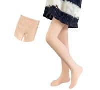 Domueay Collants Thermiques pour Filles épais et chauds, Doux et Extensibles Collant et Doublure Épais Opaque, Hiver Leggings pour Performance danse école ballet, 4-6 ans, Couleur peau