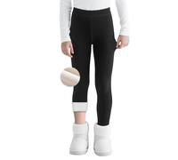 Domueay Leggings Thermiques pour Filles, Coton Chaud Legging, 6-14 Ans | D'hiver Doublé en Polaire Élastique Taille haute Fleece Pantalon long, Enfant Adolescent Thermiques Vêtements Danse Sport
