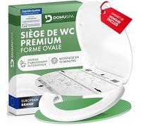 DomuSPA - abattant wc avec frein de chute oval 36,6 x 5,5 cm - abattant wc clipsable avec fonction Quick Realease - lunette toilette facile à monter & à nettoyer - plastique haute qualité - adulte