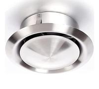 DOMUX Bouche VMC 125 mm Inox - Bouche aération réglable ronde 125 mm - Extraction ou insufflation - En acier inoxydable 304 pour conduit et gaine VMC, hotte et extracteur - Mur ou plafond