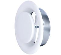 DOMUX Bouche VMC d'Extraction Réglable Ronde Ø100 mm DN100 - Acier Blanc Laqué - VMC Simple et Double Flux - Plafond ou Mur - Maintien par Ressorts