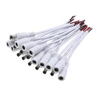 Domybest 10pcs 5.5 x 2.1 12 / 24V DC Connecteur d'alimentation Mâle + Femelle Jack Connecteur Câble Adaptateur pour Plafonnier Bande LED (Blanc)